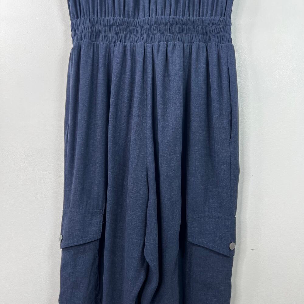 Elie Tahari Women's Belted Ankle Jumpsuit Blue Corporate Core Minimalist Size S - Picture 9 of 16
